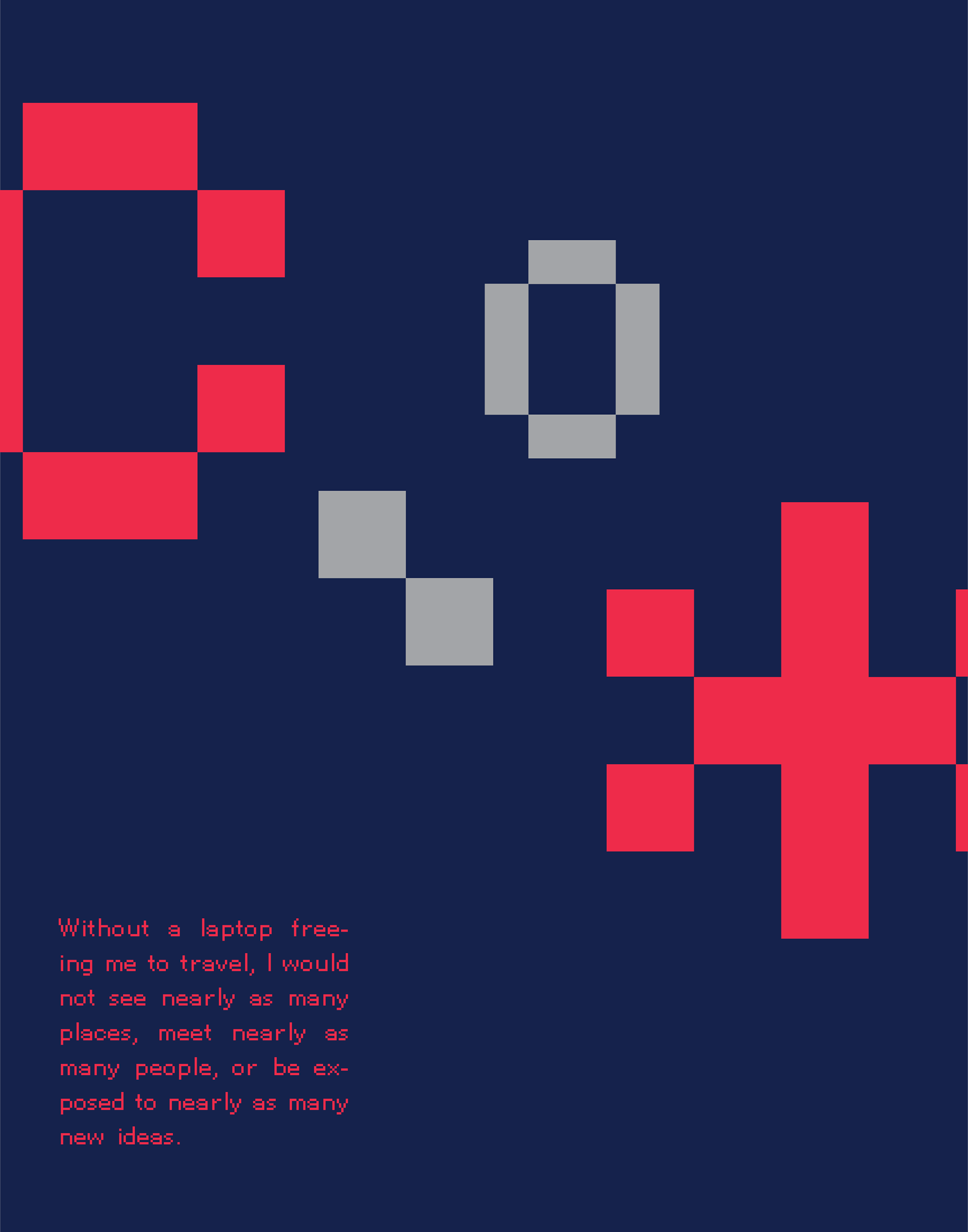 View full size version of a page with large, pixelated keyboard characters and small text