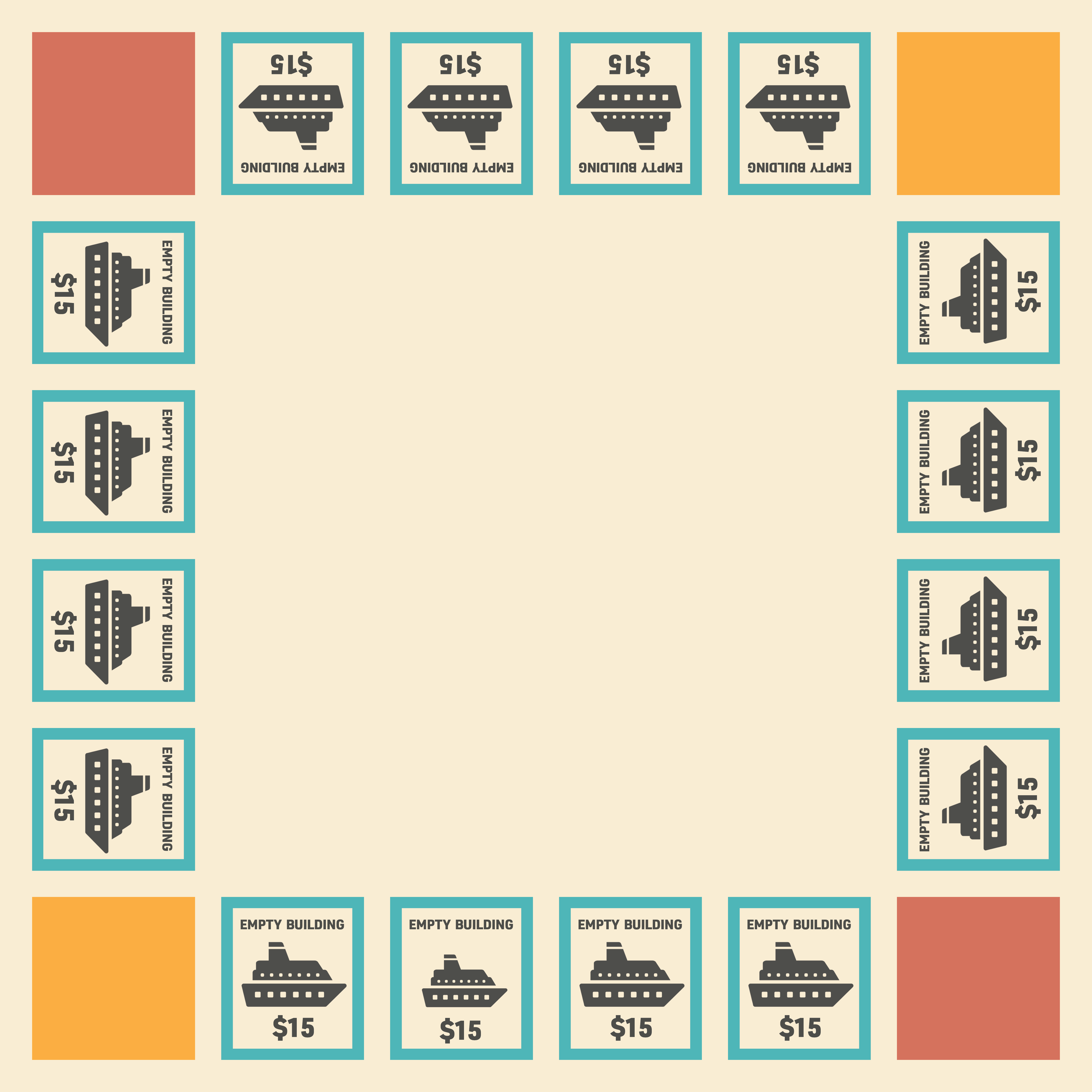 View full size version of semi-empty squares on a graphic of a white game board