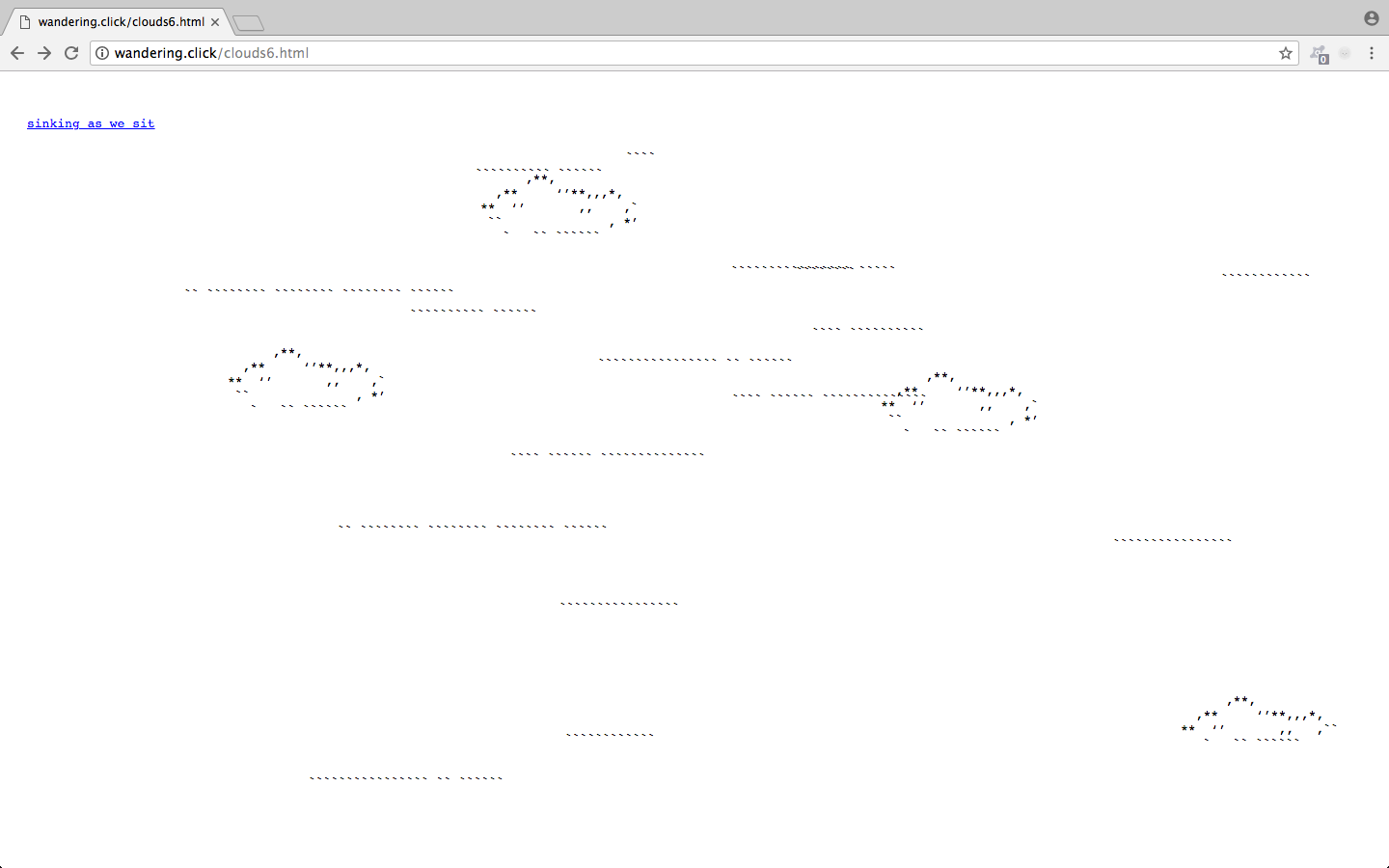 View full size version of a screenshot of ASCII clouds